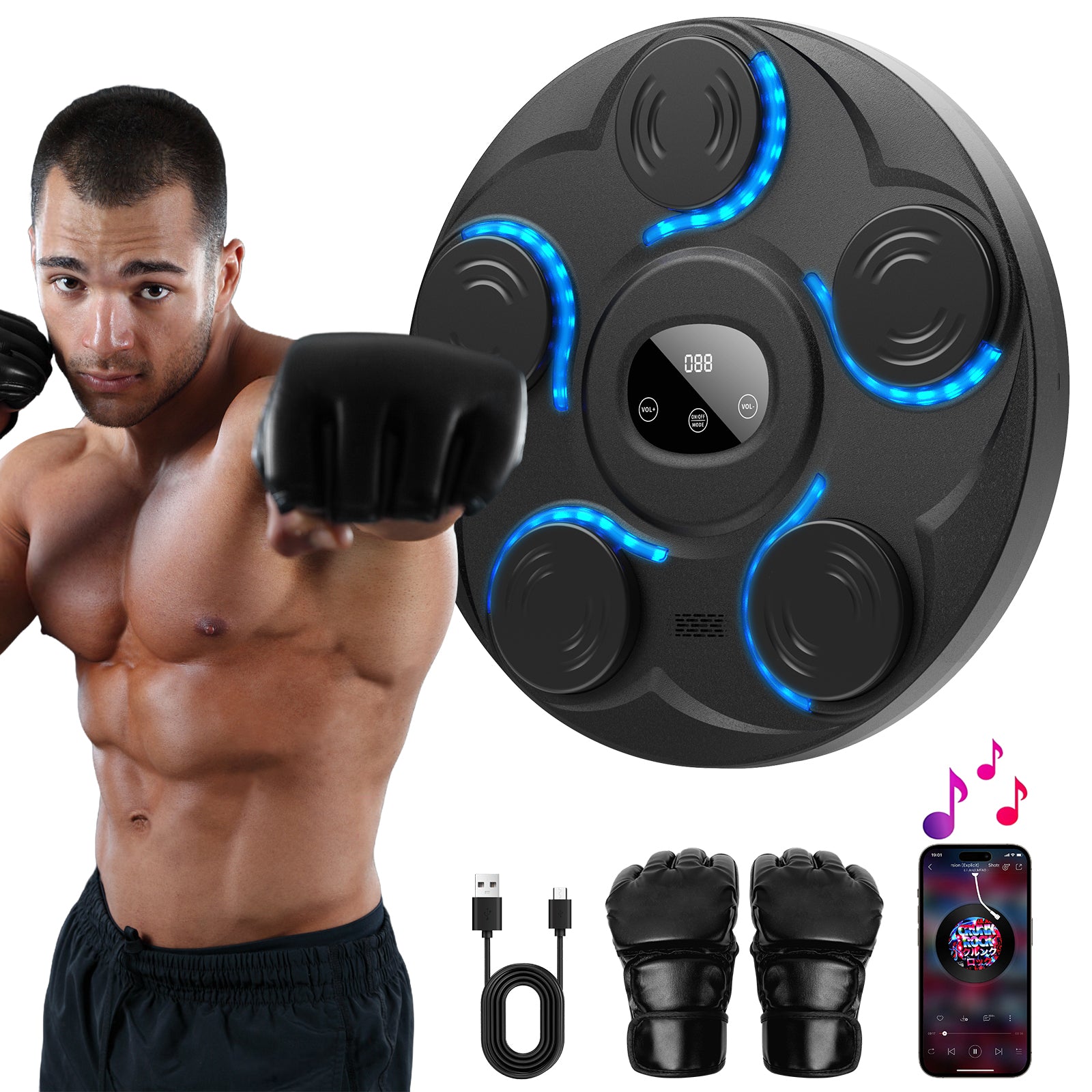 YHR Music Boxing Machine with Boxing Gloves