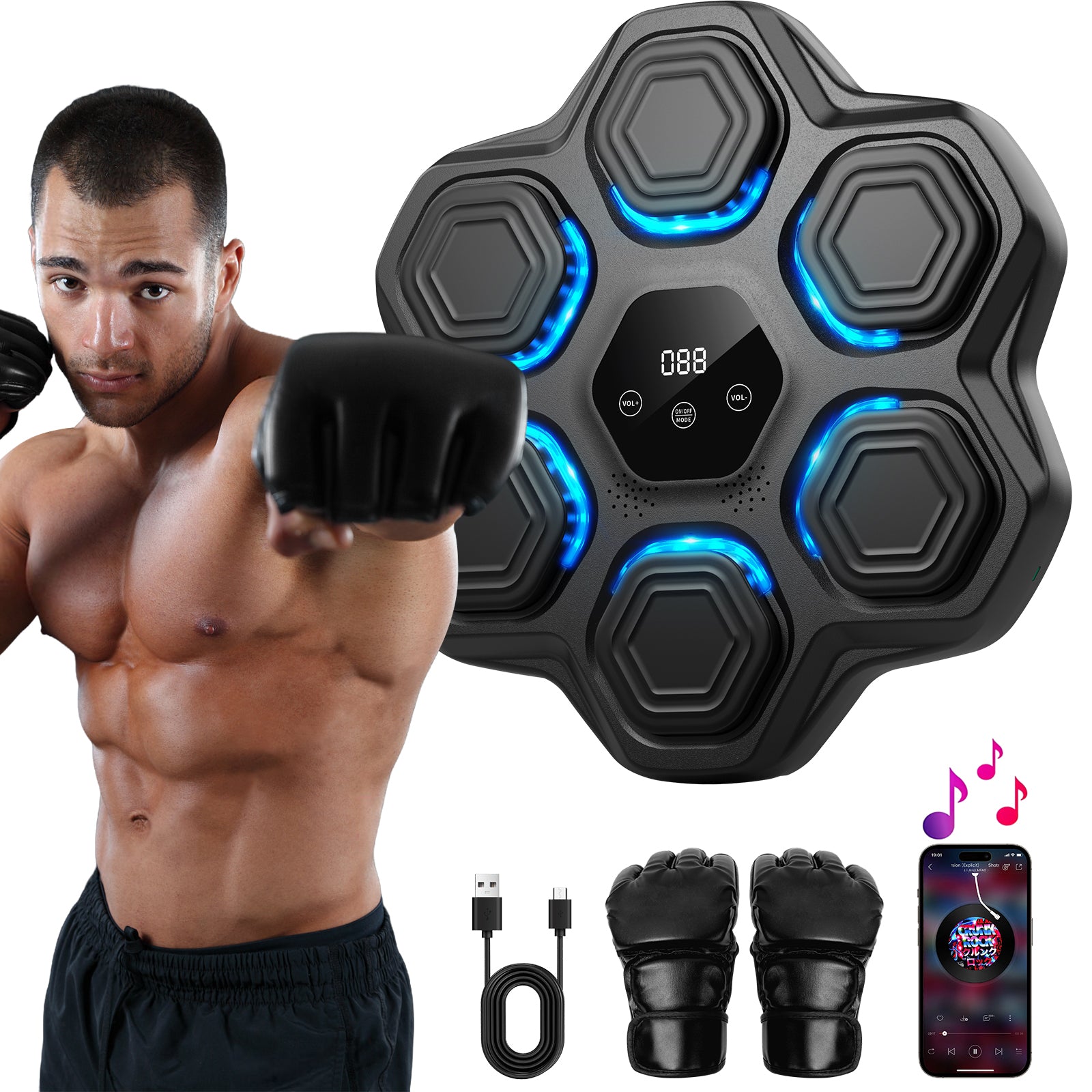 YHR Music Boxing Machine with Boxing Gloves