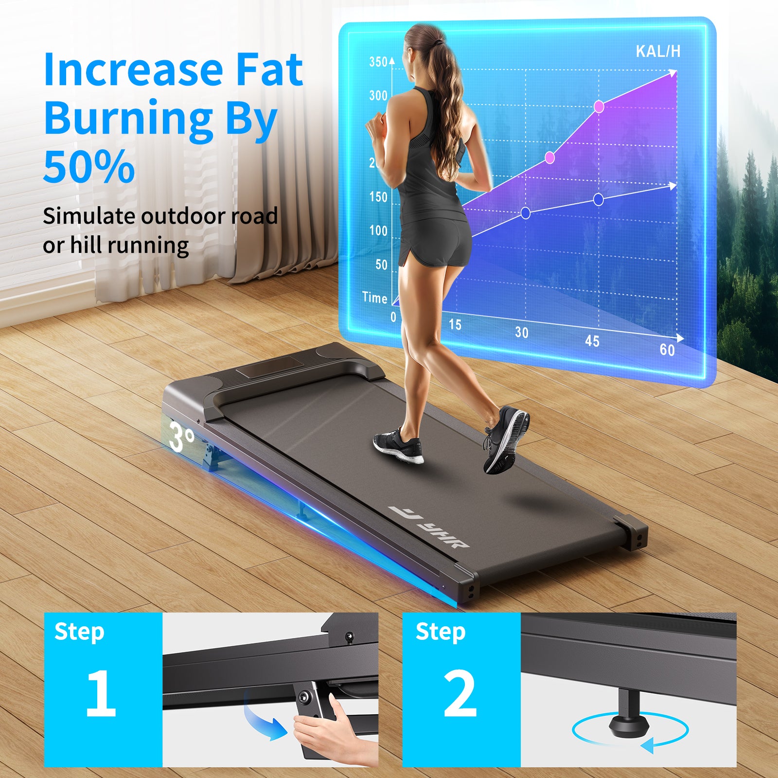 YHR Walking Pad, Under Desk Treadmill